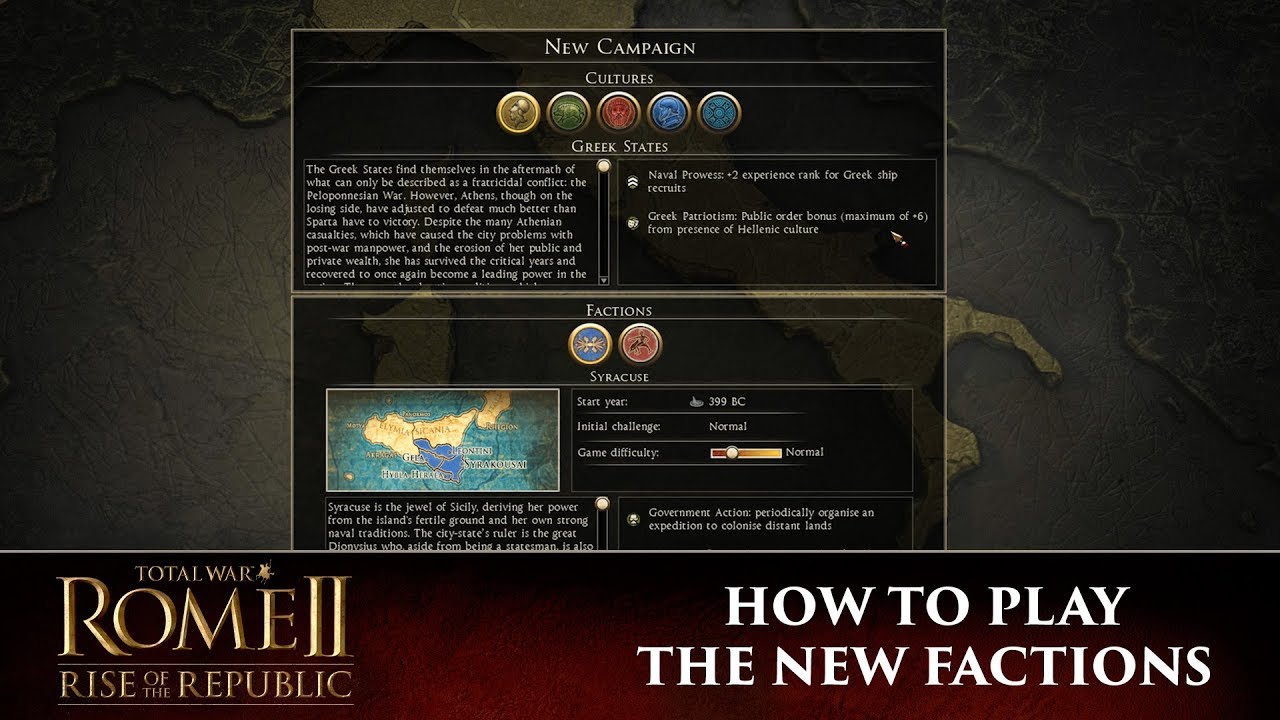Rome Total War 2 Factions